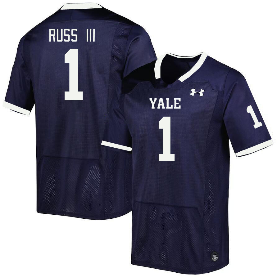 Men-Youth #1 Archie Russ III Yale Bulldogs 2023 College Football Jerseys Stitched Sale-Blue